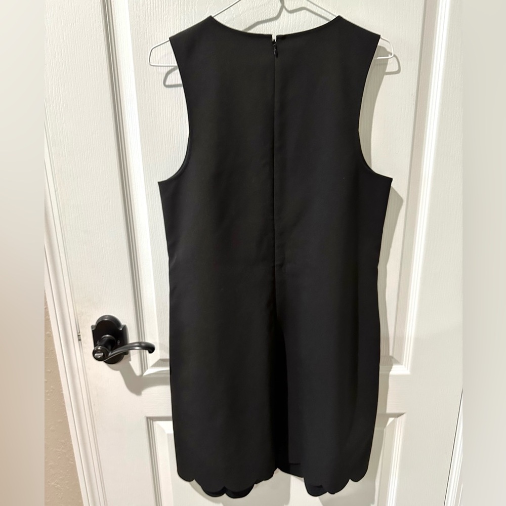 Jcrew Whimsical Black And White Scallop Sleeveless Shift Dress NWT Sz 10 - Picture 7 of 9